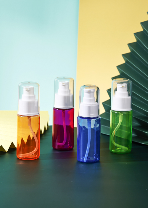 ขวดปั๊มโลชั่นทรงกระบอก PET สีใส 60 มล