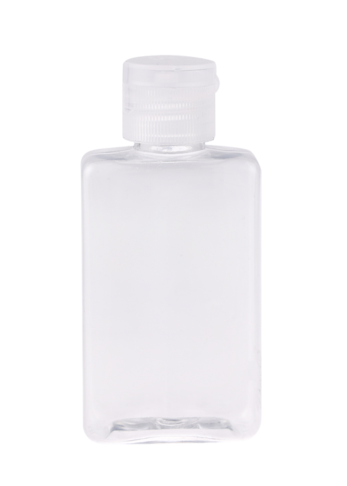 40-60ml PET ใสขวดเหลี่ยมพลิกด้านบนเจลโลชั่นขวดย่อย