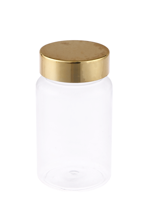ขวดแคปซูลเสริมสุขภาพ PET Cap Gold ขนาด 120 มล