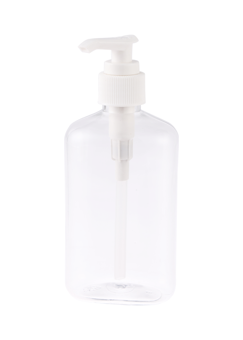 250ml PET ใสรูปไข่แบนเจลโลชั่นขวดปั๊มแรงดันฆ่าเชื้อขวดเจลทำความสะอาดมือ